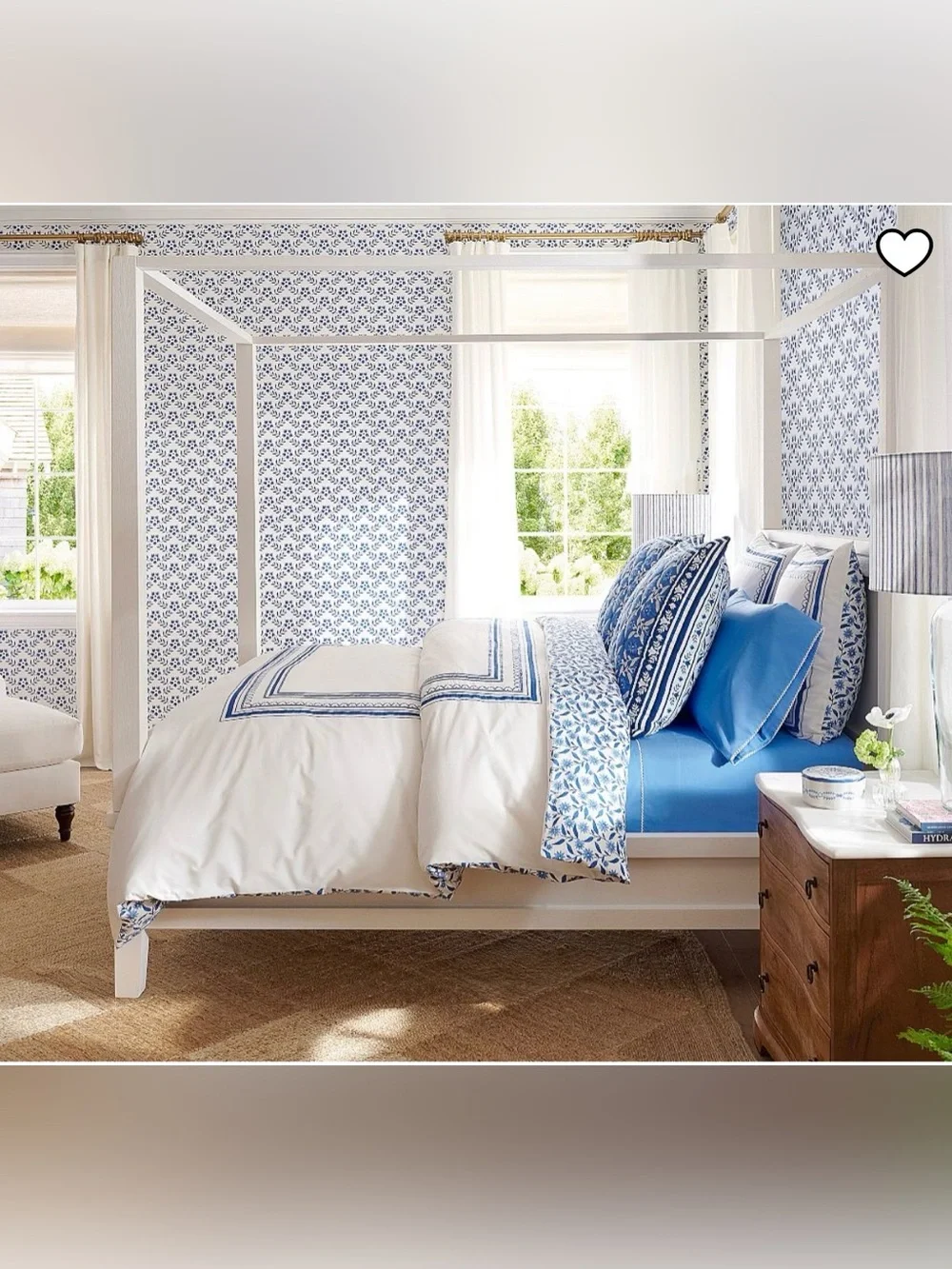 Pottery Barn Mark D. Sikes Pixie Scallop Reversible Duvet Cover Full/Queen NWT